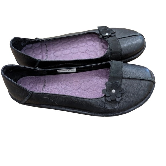 Y2K Hush Puppies Black Leather Flats – US 7 - Picture 1 of 9